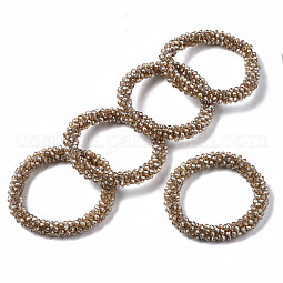 Faceted Transparent Glass Beads Stretch Bracelets US-BJEW-S144-002B-03
