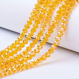 Electroplate Glass Beads Strands US-EGLA-A034-T6mm-B01