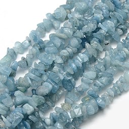 Natural Aquamarine Chip Beads Strands US-G-L154-19