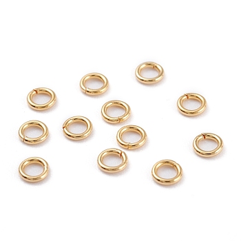 304 Stainless Steel Jump Rings, Close but Unsoldered, Round Ring, Metal Connectors for DIY Jewelry Crafting and Keychain Accessories, Real 18K Gold Plated, 22 Gauge, 4x0.6mm, Inner Diameter: 2.8mm