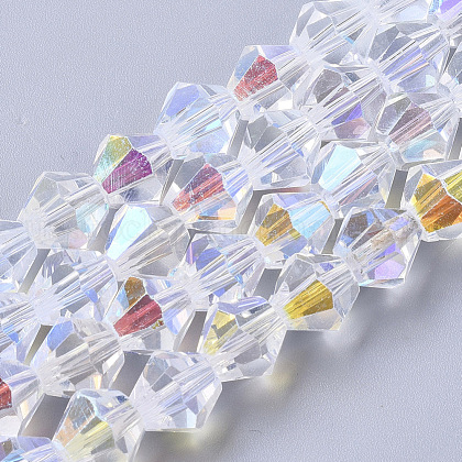 Electroplate Glass Beads Strands US-EGLA-Q118-8mm-C17-1