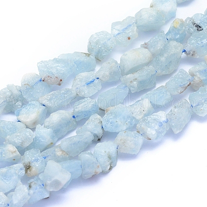 Raw Rough Natural Aquamarine Beads Strands US-G-I279-B04-1