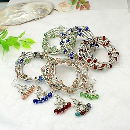 Glass Jewelry Sets US-SJEW-JS00246-1