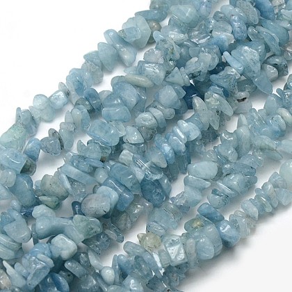 Natural Aquamarine Chip Beads Strands US-G-L154-19-1