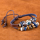 Adjustable Eye Design Unisex Leather Multi-strand Bracelets US-BJEW-BB15543-A-9