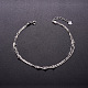 SHEGRACE Rhodium Plated 925 Sterling Silver Layered Anklets US-JA28A-2