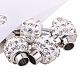 Oval Brass Polymer Clay Rhinestone Magnetic Clasps US-RB-PH0002-16-2