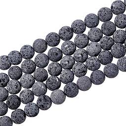 Unwaxed Natural Lava Rock Bead Strands US-G-F309-8mm
