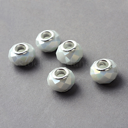 Electroplated Glass European Beads US-GPDL-Q020-02