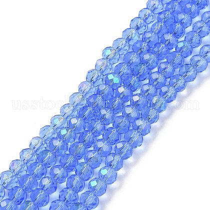 Electroplate Glass Beads Strands US-EGLA-A034-T6mm-L04-1