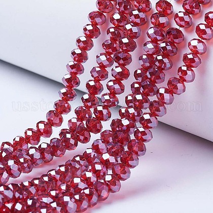 Electroplate Glass Beads Strands US-EGLA-A034-T6mm-A06-1