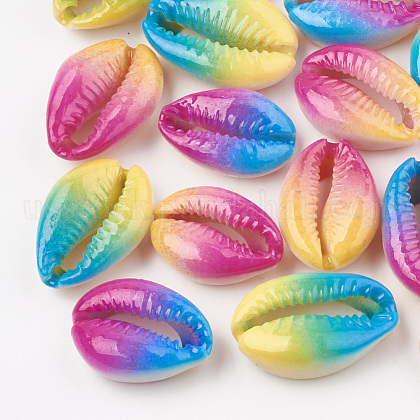 Spray Paint Cowrie Shell Beads US-SHEL-S274-01-1