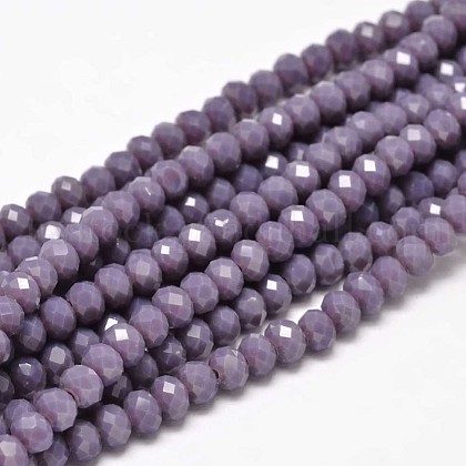 Faceted Rondelle Glass Beads Strands US-GLAA-I033-6mm-33-1