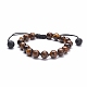 8mm Round Natural Tiger Eye Braided Beads Bracelet US-BJEW-JB07083-01-1