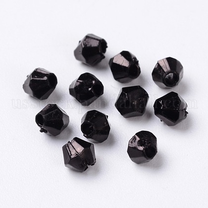 Dyed Faceted Bicone Shaped Acrylic Beads US-X-DBB4mm10-1
