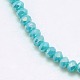 Electroplate Opaque Solid Color Crystal Glass Rondelle Beads Strands US-EGLA-F049A-10AB-3