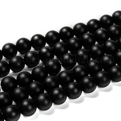Natural Black Agate Beads Strands US-G-D543-10mm-1