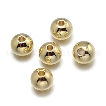 Brass Beads US-KK-F0317-10mm-01G-NR-1