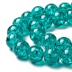 Spray Painted Crackle Glass Beads Strands US-CCG-Q001-8mm-15-3