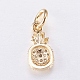 Brass Micro Pave Cubic Zirconia Charms US-ZIRC-E135-32G-2