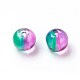 Two Tone Transparent Glass Beads US-GLAA-G065-01-2