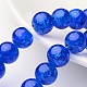 1Strand Blue Transparent Crackle Glass Round Beads Strands US-X-CCG-Q001-10mm-14-1