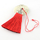 Polyester Tassel Pendant Decorations with Antique Silver CCB Plastic Findings US-AJEW-R054-M-2