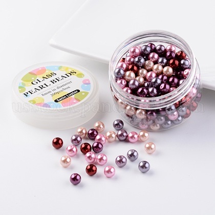 Glass Pearl Bead Sets US-HY-JP0001-03-M-1