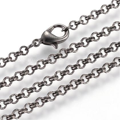 Iron Rolo Chains Necklace Making US-MAK-R015-45cm-B-1