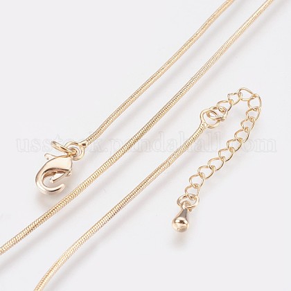 Long-Lasting Plated Brass Snake Chain Necklaces US-NJEW-K112-04G-NF-1
