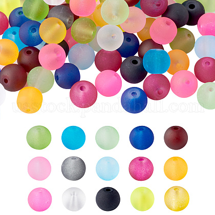 1Box 15 Color Transparent Glass Beads US-GLAA-X0011-02-1