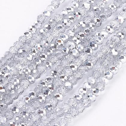 Electroplate Glass Faceted Rondelle Beads Strands US-EGLA-D020-4x3mm-19-1