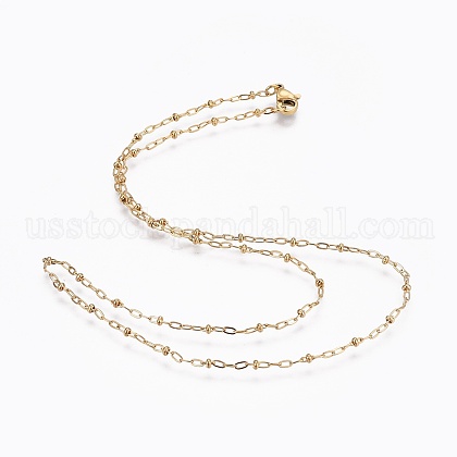 304 Stainless Steel Cable Chain Necklaces US-NJEW-F248-07A-G-1