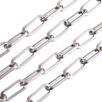 304 Stainless Steel Paperclip Chains US-STAS-R100-38-1