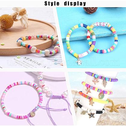 Flat Round Handmade Polymer Clay Beads&nbsp;US-CLAY-R067-8.0mm-28-5