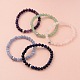 Round Natural Gemstone Beaded Stretch Bracelets US-BJEW-JB02147-1