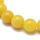 Natural Yellow Jade Bead Stretch Bracelets US-BJEW-K212-A-038-3