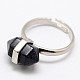 Personalized Unisex Adjustable Gemstone Bicone Rings US-RJEW-M004-02-2
