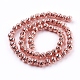 Electroplated Natural Lava Rock Bead Strands US-G-E429-01-6mm-RG-2
