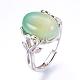 Adjustable Oval Natural Agate Finger Rings US-RJEW-P059-E01-3