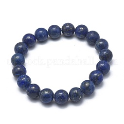 Natural Lapis Lazuli(Dyed) Bead Stretch Bracelets US-BJEW-K212-B-047