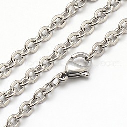 Trendy Unisex 304 Stainless Steel Cable Chain Necklaces US-NJEW-M047-C-01