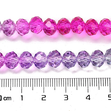 Transparent Painted Glass Beads Strands&nbsp;US-DGLA-A034-T6mm-A06-4