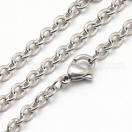 Trendy Unisex 304 Stainless Steel Cable Chain Necklaces US-NJEW-M047-C-01-1