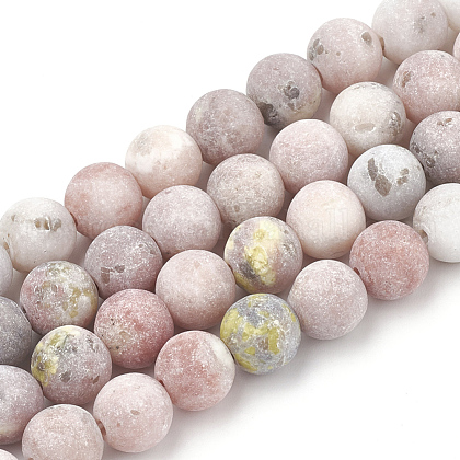 Natural Marble and Sesame Jasper/Kiwi Jasper Beads Strands US-G-T106-289-1