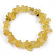 Unisex Chip Natural Citrine(Dyed & Heated) Beaded Stretch Bracelets US-BJEW-S143-31-2