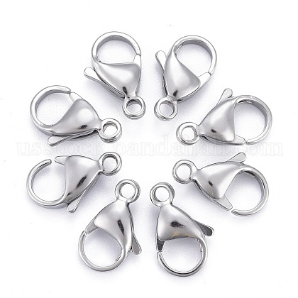 304 Stainless Steel Lobster Claw Clasps US-STAS-AB15-1
