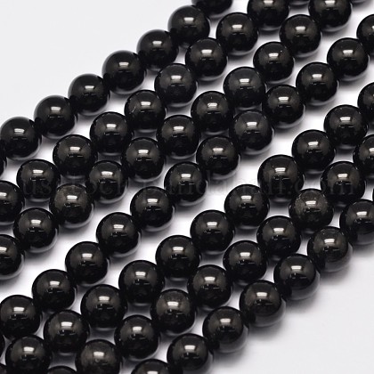 Natural Eyeless Obsidian Beads Strands US-G-K123-06-6mm-1