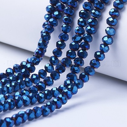 Electroplate Transparent Glass Beads Strands US-EGLA-A034-T4mm-UA02-1