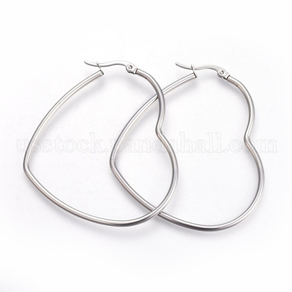 201 Stainless Steel Hoop Earrings US-EJEW-A052-09C-1